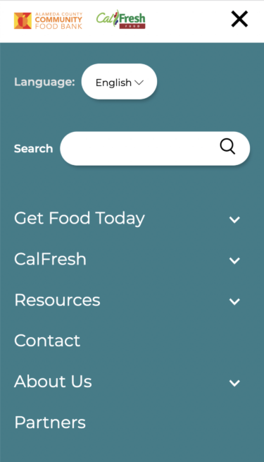ACCFB Mobile site: Navigation